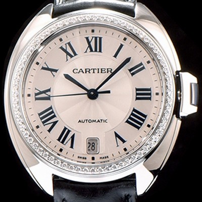 레플리카 [까르띠에] 남성용 끌레 드 까르띠에 WJCL0011 35MM 브릴리언트 컷 다이아몬드 베젤 화이트 플렝케 다이얼 오토매틱 무브먼트 CAR0154  