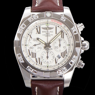 레플리카 [브라이틀링] 남성용 윈드라이더 크로노맷 오토매틱 ETA-7750 기계식 44mm 가죽줄 화이트다이얼 bre1259  