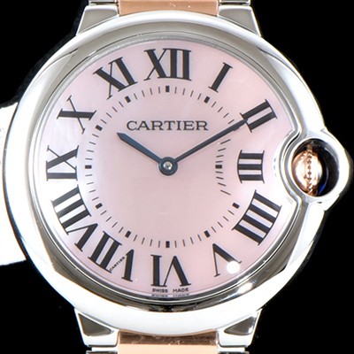 레플리카 [까르띠에] 남여공용 2019신상 발롱블루 W69011Z4 36mm 핑크 다이얼 쿼츠 무브먼트 CAR0501  