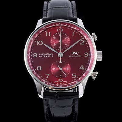 레플리카 [아이더블유씨] 남성용 신상품 / 포르투기즈 IW371616 크로노그래프 오토매틱 Cal.69355 타입 41미리 가죽줄 레드 다이얼 iwc4092  