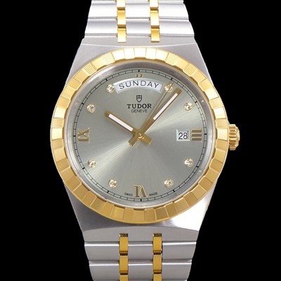 레플리카 [튜더] 남성용 로얄 워치 오토매틱 스위스 ETA2836-2 타입 18K 옐루골드 41mm 메탈줄 실버다이얼 tud1195  