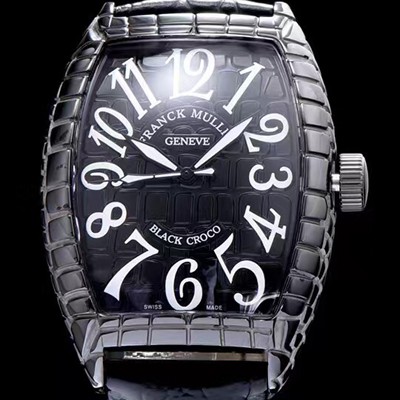 레플리카 [프랭크뮬러] 남성용 블랙 크로코 블랙 세라믹 블랙 다이얼 블랙 레더 스트랩 FRA0405  