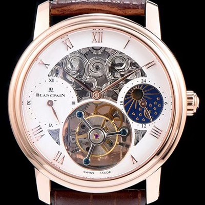 레플리카 [블랑팡] 남성용 VIP타입 리얼 뚜르비용 18k 로즈골드 화이트 다이얼 투어빌론 무브먼트 BLA4215  