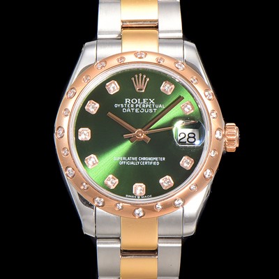 레플리카 [로렉스] 여성용 데이져스트 오이스터 31mm 레이디 오토매틱 하모니 베젤 18K로즈골드 투톤콤비 3열 브레이슬릿 메탈줄 그린다이얼 rol71436  