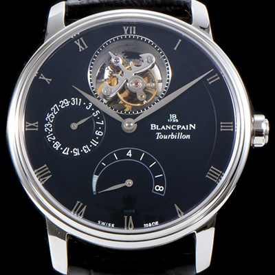 레플리카 [블랑팡] 남성용 빌레레 클래식 6900-3430-55b 투어빌론 블랙 다이얼 BLA4201  