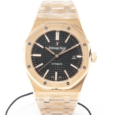 레플리카 [오데마피게] 남성용 하이엔드 로얄오크 15400OR.OO.1220OR.01 18K 로즈골드 오토매틱 Cal.3120타입 41mm 블랙 와플 다이얼 AUD0152  