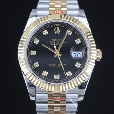 레플리카 [로렉스] 남성용 1:1 퀄리티 데이져스트 126333 최상위 고가형제품!! 41mm고급스러운 18K 옐로우골드 포금 블랙 다이얼 오토매틱 무브먼트 ROL12301  