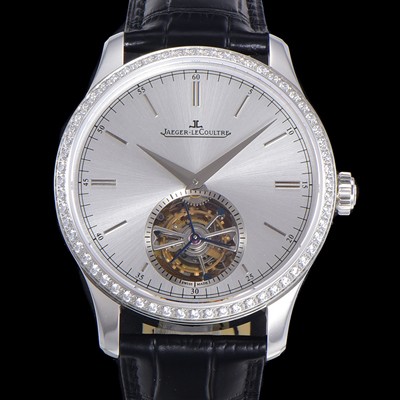 레플리카 [예거르꿀트르] 남성용 마스터 그랜드 트레디션 1662451 오토매틱 투어빌론 798타입  42mm 보석다이아드베젤 가죽시계 실버다이얼   jag18462  