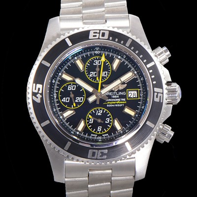 레플리카 [브라이틀링] 남성용 에어로마린 슈퍼오션 어비스 크로노그래프 오토매틱 Eta7750-2 타입 44mm 메탈시계 블랙다이얼 bre4985  