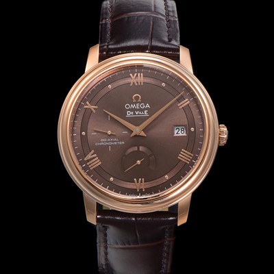 레플리카 [오메가] 남성용 드빌 424.23.40.21.13.001 프레스티지 코-액시얼 39.5mm  18K 로즈골드 오토매틱 Cal.2627 타입 빈티지 브라운 다이얼 omg0174  