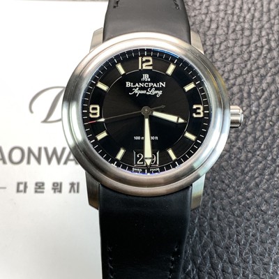 레플리카 [블랑팡] 남성용 르망 그랜드 데이트 오토매틱 40mm 러버 우레탄줄 블랙 다이얼 bla4214  