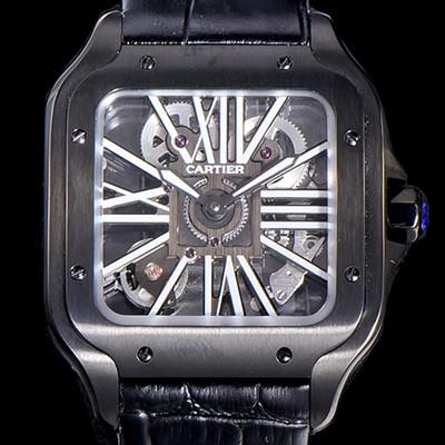 레플리카 [까르띠에]남성용  산토스 더 까르띠에 수동/기계식 라지39.8미리 PVD 코팅 스켈레톤 다이얼 CAR64387  