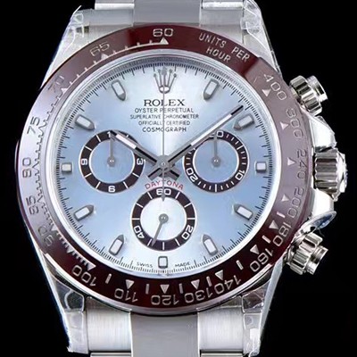 레플리카 [로렉스] 남성용 업버전! 크로노그래프 데이토나 116506 아이스 블루 다이얼 브라운 컬러 모노블록 세라크롬Cerachrom 베젤 오토매틱 무브먼트 ROL0100  