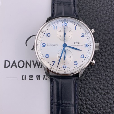 레플리카 [아이더블유씨] 남성용 ZF 2017년 업그레이드! 포르투기즈 IW371417 크로노그래프 화이트 다이얼 오토매틱 무브먼트 IWC0244  