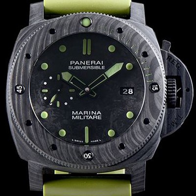 레플리카 [파네라이] 남성용 서브멀시브 마리나 밀리테어 카보테크 PAM00961 오토매틱 Cal.P9010 타입 47mm 카본제질 블랙 다이얼 pan5216  