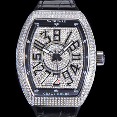 레플리카 [프랭크뮬러] 남성용 뱅가드 오토매틱 CZ02 타입 44미리 보석/큐빅 케이스 가죽줄 보석다이얼 fra67098  