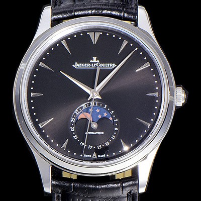 레플리카 [예거 르꿀르뜨]남성용 마스터 울트라 씬 문페이즈 39미리 오토매틱 블랙다이얼 JAG54668  