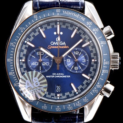 레플리카 [오메가] 남성용 스피드마스터 329.53.44.51.03.001 레이싱 코-액시얼 마스터 크로노미터 타키미터 크로노그래프 블루 다이얼 일본 수입산 쿼츠 무브먼트 OMG0005  