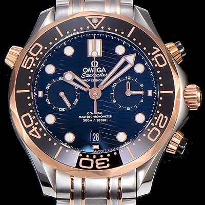 레플리카 [오메가]남성용 씨마스터 다이버 300M 마스터 크로노그래프 로즈골드 44mm 블랙다이얼 OMG83623  