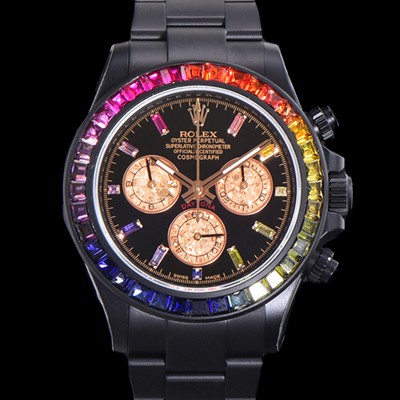 레플리카 [로렉스] 남성용 데이토나 오이스터 다이아/큐빅/DLC 블랙코팅 ETA7750-2 타입 오토매틱 크로노그래프 40mm 블랙다이얼 rol2268  