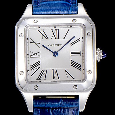 레플리카 [까르띠에] 남여공용 산토스 쿼츠시계 43.5mm M 사이즈 화이트 다이얼 스위스 쿼츠 CAR66931  