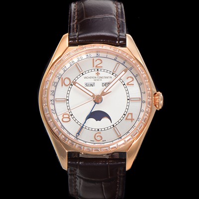 레플리카 [바쉐론 콘스탄틴] 남성용 피프티식스 컴플리트 캘린더 Ref.4600E 18k 로즈골드 40mm 오토매틱 2460 QCL/1 타입 실버 다이얼 vac1154  