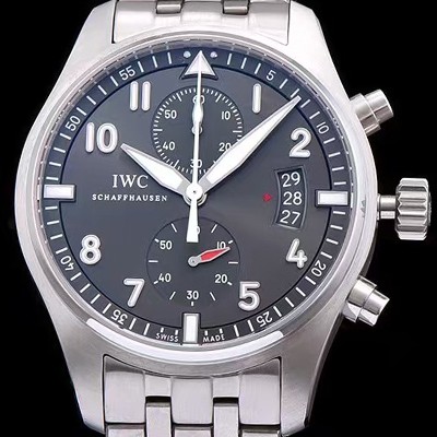 레플리카 [아이더블유씨] 남성용 파일럿 스핏파이어 IW387804 크로노그래프 진 그레이 다이얼 브레이슬릿 오토매틱 무브먼트 IWC0141  