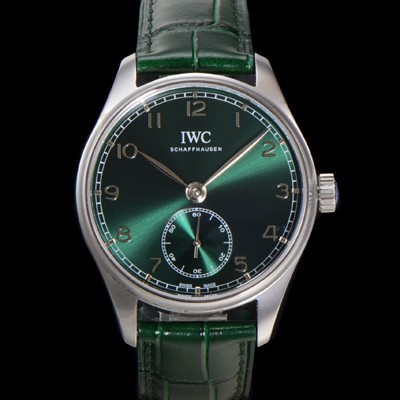 레플리카 [아이더블유씨] 남성용 포르투기즈 IW358310 오토매틱 수정형 82200타입 무브 40.4mm 가죽줄 그린 다이얼  iwc26318  