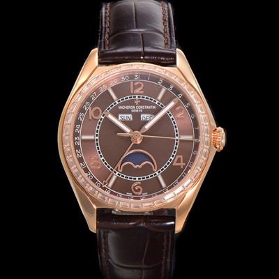 레플리카 [바쉐론 콘스탄틴] 남성용 피프티식스 컴플리트 캘린더 Ref.4600E 18k 로즈골드 40mm 오토매틱 2460 QCL/1 타입 브라운 다이얼 vac1155  