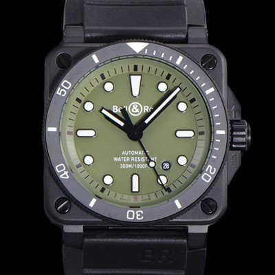 레플리카 [벨엔로즈] 남성용 BR03-92 다이버 오토매틱 ETA2836-2 타입 42mm 우레탄줄 그린다이얼 bel70872  