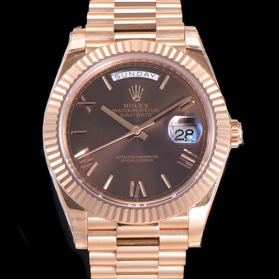 레플리카 [로렉스] 남성용 데이데이트 18K 로즈골드 3255오토매틱 40미리 브라운다이얼 3열 브레이슬릿 rol79271  