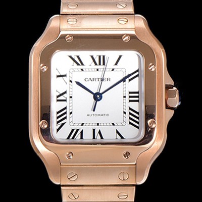 레플리카 [까르띠에] 남성용 산토스 더 까르띠에 WGSA0031 오토매틱 ETA2892-2 금장시계 18K로즈골드 35.1미리 화이트다이얼 CAR11454  