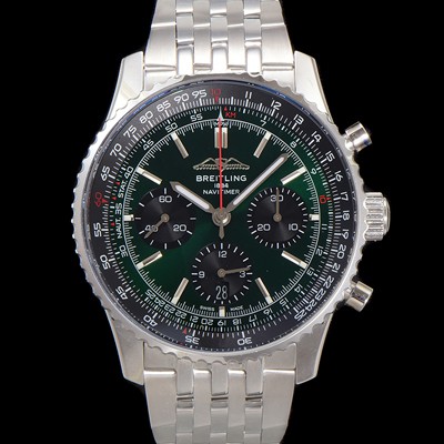 레플리카 [브라이틀링] 남성용 네비타이머 AB0137241L1A1 크로노그래프 ETA7750-2 타입 오토매틱 43mm 메탈줄 아이스 그린 다이얼 bre6010  