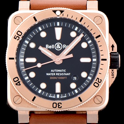 레플리카 [벨엔로즈] 남성용 2018년 신형다이버워치 UP!! 인스트루먼트 BR0392-D-BL-BR/SCA 고급스러운18K 로즈골드 블랙 다이얼 오토매틱 무브먼트 BEL4250  