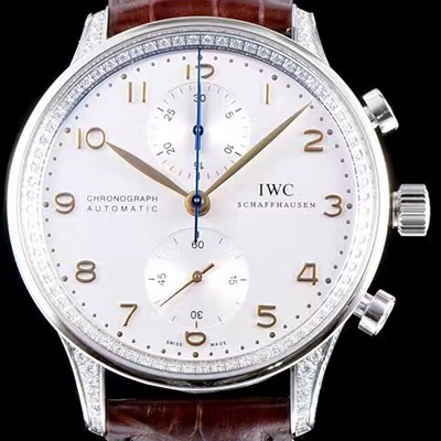 레플리카 [아이더블유씨] 남성용 포르투기즈 쥬얼버젼 오토메틱 크로노그래프 다이아몬드 화이트 다이얼 IWC4204  