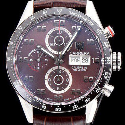 레플리카 [태그호이어] 남성용 TOP Grade Quality 까레라 크로노그래프 오토매틱 타키메터 브라운다이얼 TAG0105  