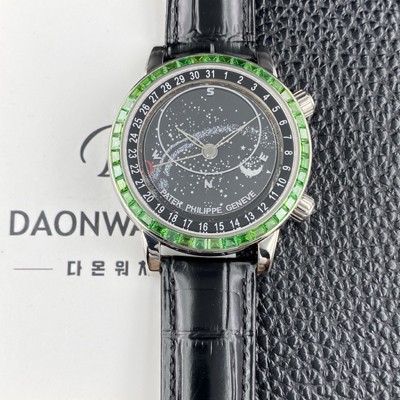 레플리카 [파텍필립] 남성용 그랜드 컴플리케이션 6104P 문페이즈 43mm 오토매틱 Cal.240 타입 블랙 다이얼 pat2276  