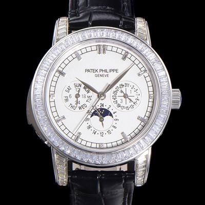 레플리카 [파텍필립] 남성용 Ref.5073P 그랜드 컴플리케이션 문페이즈 오토매틱 다이아몬드셋팅 42mm 가죽줄 화이트다이얼 pat2195  