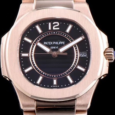 레플리카 [파텍필립] 여성용 노틸러스 7010/1R-010 하이엔드 최고급 18k 로즈골드 블랙 텍스쳐 다이얼 브레이슬릿 스위스 정품 쿼츠 무브먼트 PAT0100  