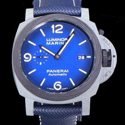 레플리카 [파네라이] 남성용 루미노르 마린나 Fibratech PAM01663 44미리 오토매틱 Cal.P.9010 티타늄/카본케이스 블루다이얼 PAN73354  