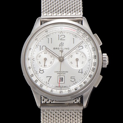 레플리카 [브라이틀링] 남성용 프리미에르 크로노그래프 7750 타입 오토매틱 42mm 메쉬밴드 화이트 다이얼 bre6019  