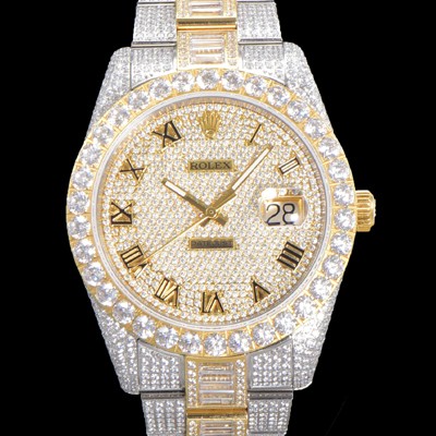 레플리카 [로렉스] 남성용 수제공정형 다이아 18K 엘루골드 튜닝 데이져스트 오토매틱 ETA 2824-2 41mm 보석다이얼 rol09242  