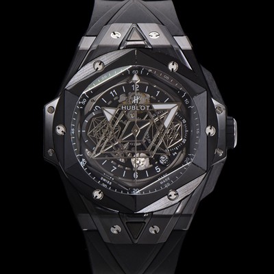 레플리카 [휴블렛] 남성용 위블러 빅뱅 상블루 오토매틱 HUB1240타입 풀세라믹 블랙메직 45mm 우레탄줄 블랙다이얼  hub1231  