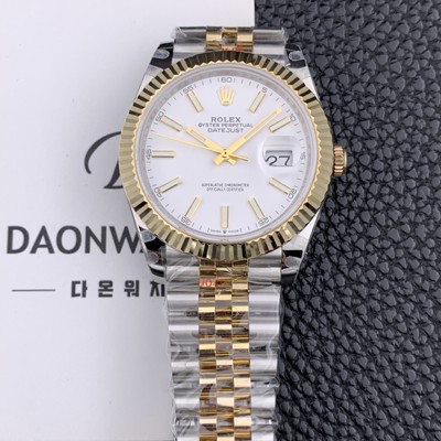 레플리카 [로렉스] 남성용 1:1 퀄리티 데이져스트 126333 최상위 고가형제품!! 41mm고급스러운 18K 옐로우골드 포금 화이트 다이얼 오토매틱 무브먼트 ROL12303  