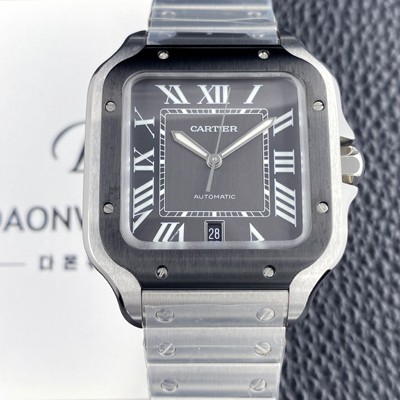 레플리카 [까르띠에] 남성용 산토스 드 까르띠에 워치 WSSA0037 라지 39.8mm 오토매틱 9015 무브먼트 타크 그레이 다이얼 car69390  