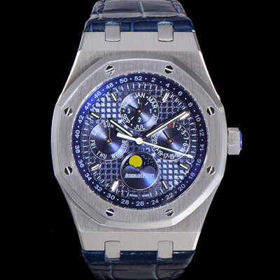 레플리카 [오데마피게] 남성용 로얄오크 퍼펙츄얼 캘린더 41mm 오토매틱 T5134 타입 가죽줄 블루다이얼 aud0487   