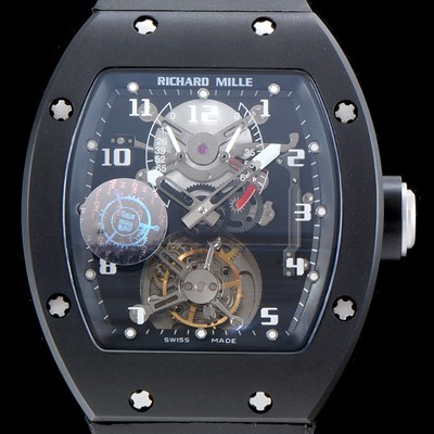 레플리카 [리차드밀레] 남성용 최초의 모델 RM001 투르비용 컬렉션UP!! 블랙 PVD 코팅 블랙&스켈레톤 다이얼 아시안 투어빌론 탑재 무브먼트 ric0277  