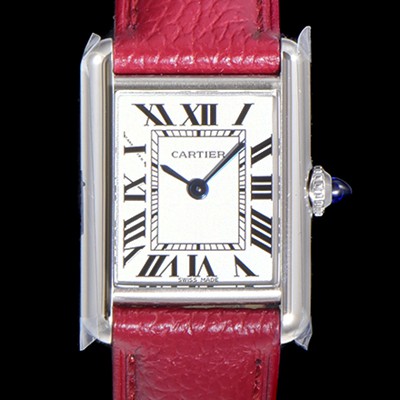 레플리카 [까르띠에] 여성용 탱크 머스트 WSTA0042 로마 인덱스 29.5mm 화이트 다이얼 가죽줄 쿼츠 무브먼트 CAR08310  
