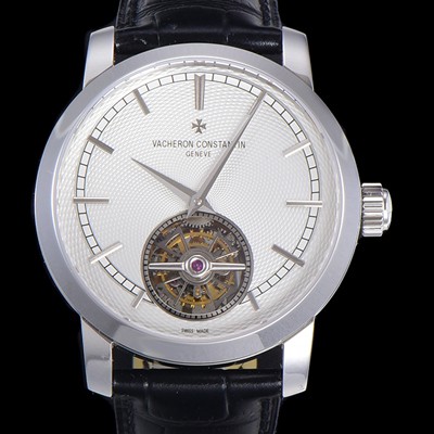 레플리카 [바쉐런콘스탄틴] 남성용 트레디셔널 투어빌론 수동기계식 42mm 가죽줄 화이트다이얼 vac28136  