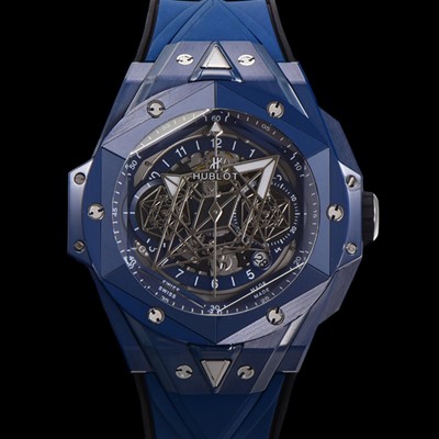 레플리카 [휴블렛] 남성용 위블러 빅뱅 상블루 오토매틱 HUB1240타입 풀세라믹 블루메직 45mm 우레탄줄 블루다이얼  hub9519  